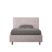 BS COM Letto una piazza e mezza contenitore imbottito 130x210 microfibra glicine Large