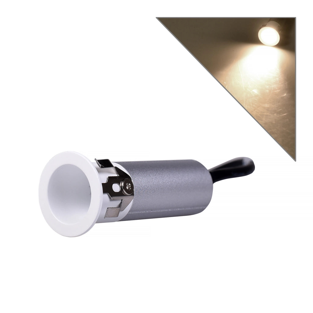 FARETTO LED DA INCASSO 3W LUCE NATURALE 4000K° - ILLUMINAZIONE A BASSO CONSUMO DESIGN COMPATTO IN ALLUMINIO BIANCO E ARGENTO