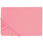 Lenzuolo con angoli cotone rosso corallo 180 x 200 cm con bordi elastici modello classico a tinta unita camera da letto classica