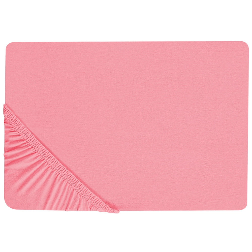 Lenzuolo con angoli cotone rosso corallo 180 x 200 cm con bordi elastici modello classico a tinta unita camera da letto classica