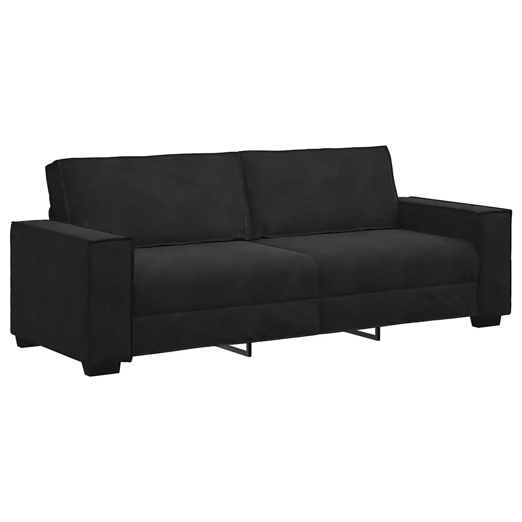 Set di Divani 3 pz con Cuscini Nero in Velluto 3324623