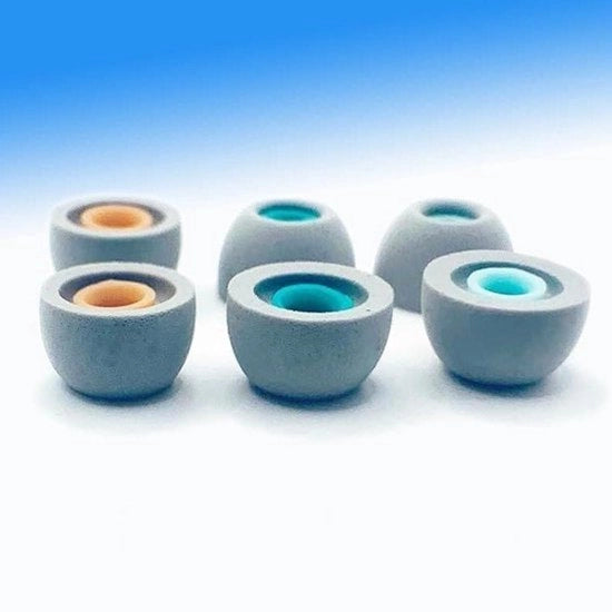 Orecchini - schiuma adesiva - 3 paia - con coni orecchiali morbidi - sostitutivi - grigio - WF-1000XM4 - S/M/L - adatti per orecchini wireless
