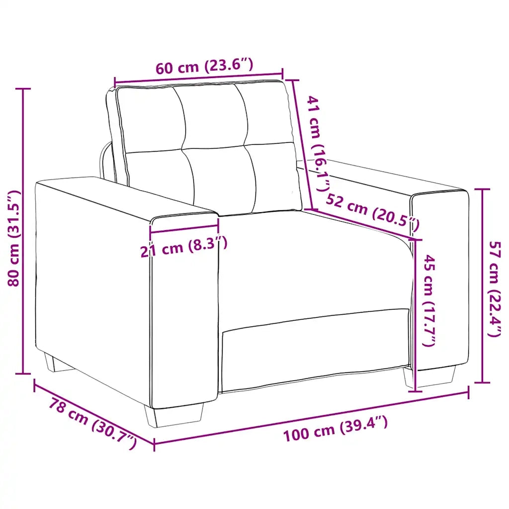 Poltrona Tortora 100x78x80 cm in Tessuto 4105064