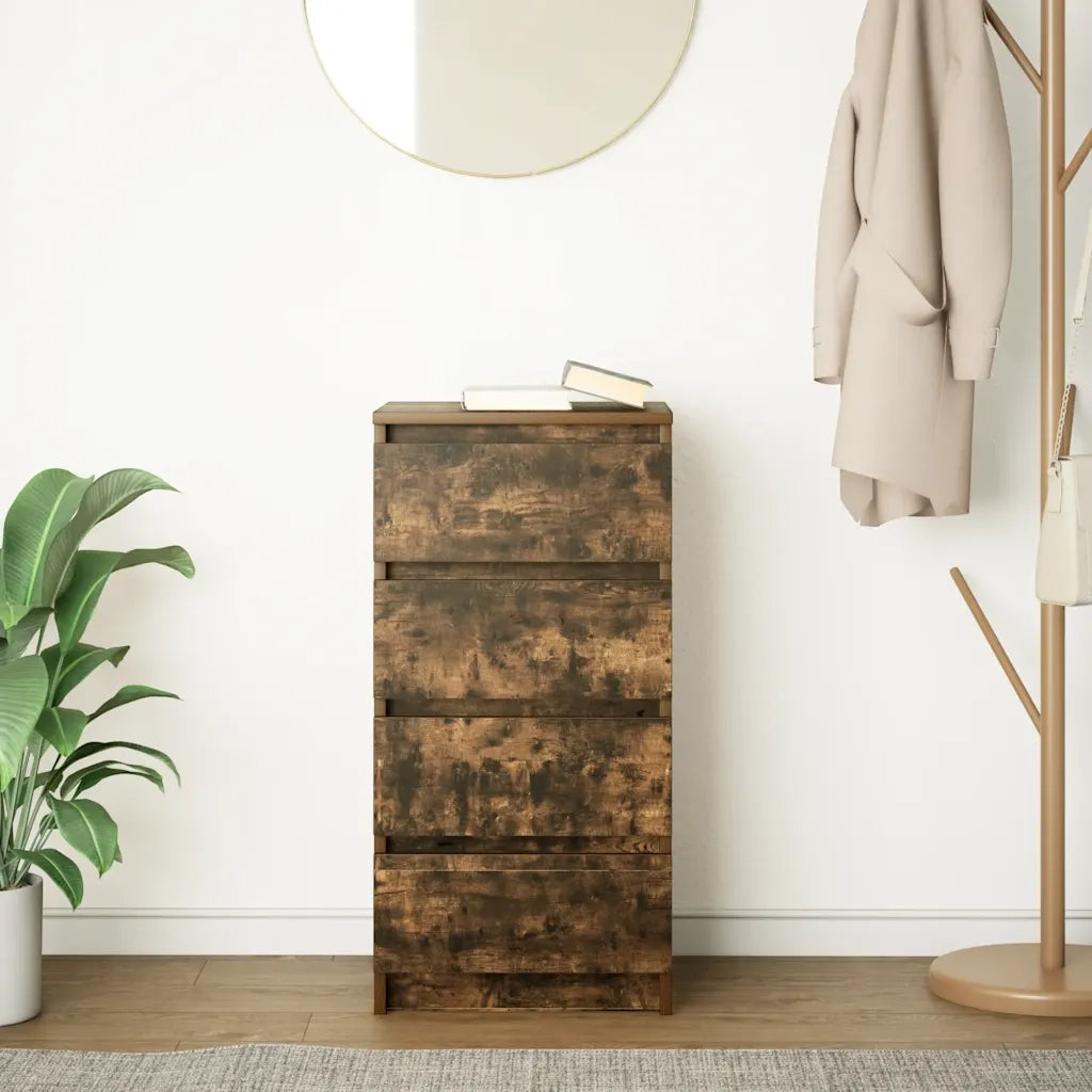 Credenza Rovere Fumo 37,5x35x76 cm in Legno Multistrato 861755