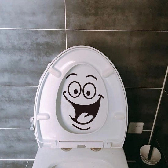 Decorazioni WC - Stickers Decorativi - Materiale PVC - Impermeabili - Rimovibili - Riciclabili - 2 Stickers con Sorriso - Decorazione Bagno