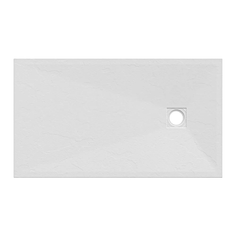 Piatto doccia rettangolare 70x170 cm in marmoresina bianco effetto pietra h3 cm | Milos