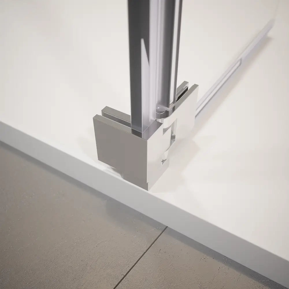 Doccia walk-in 60cm + anta 30cm vetro temperato anticalcare 10mm trasparente profili cromo | Naxos