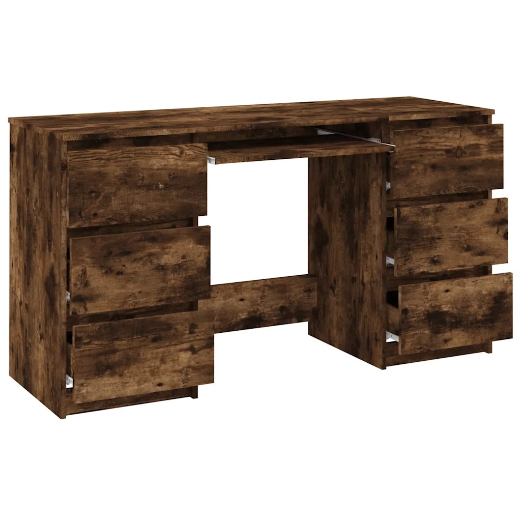 Scrivania | Tavolo da Ufficio Rovere Fumo 140x50x77 cm in Legno Multistrato