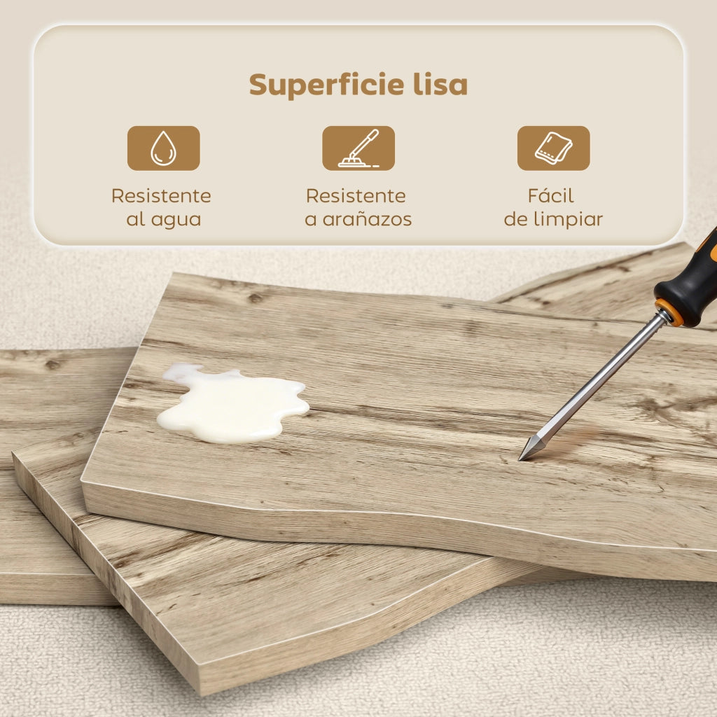 Tavolino da caff¨¨ curvo ¨C Xylo ¨C legno rovere piano spesso 4cm gambe acciaio 100x50x45cm