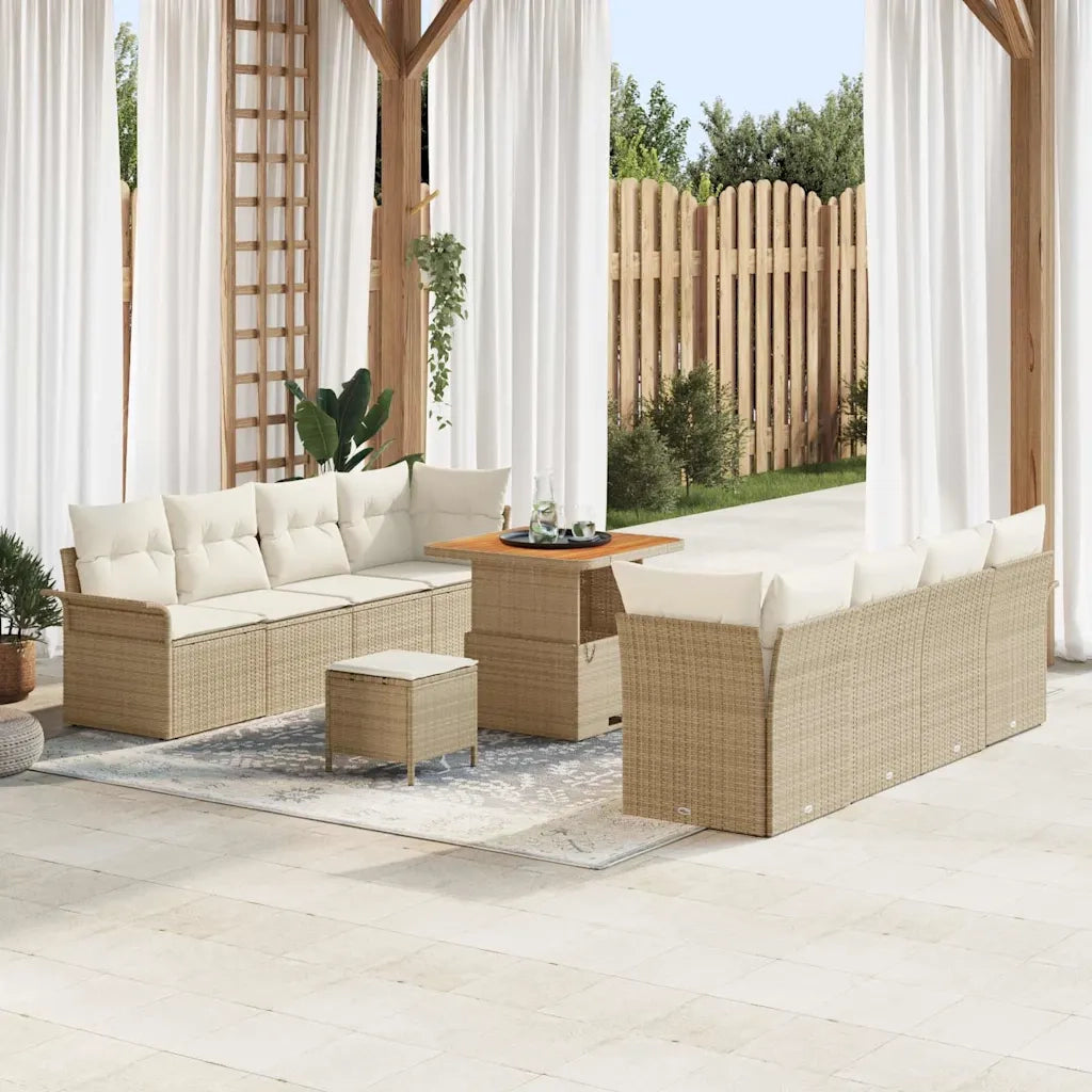 Set Divano da Giardino Beige e Crema 80 x 80 x 71 cm 3364056