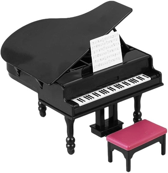 Pianino Miniaturo Strumento Musicale - Decorazione per Casa dei Bambini - Nero - Materiale Sicuro - Leggero - Progettazione Resistente - Pianino Miniaturo