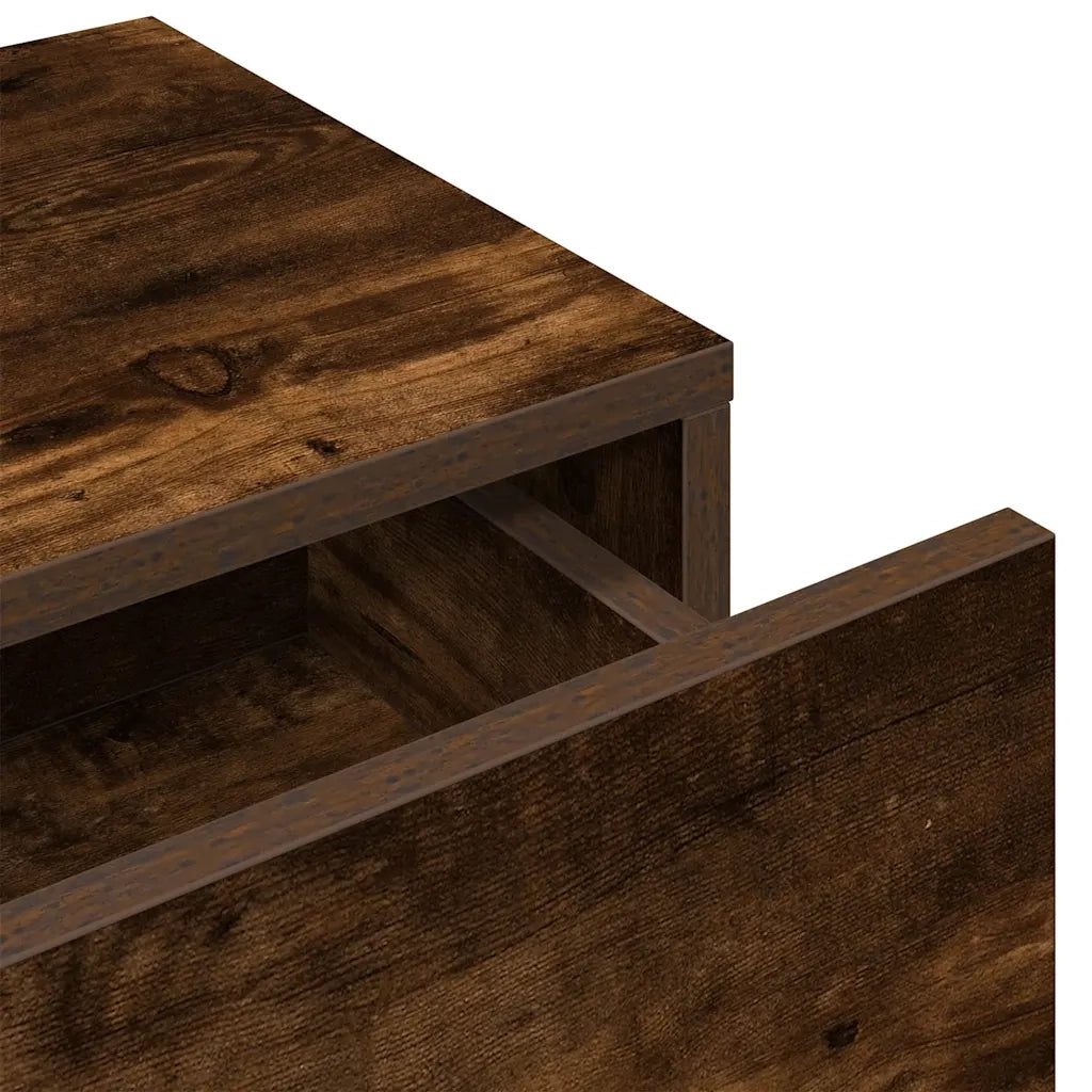 Scaffale a Parete con Cassetti Fumo 100x36x19 cm in Truciolato 859990