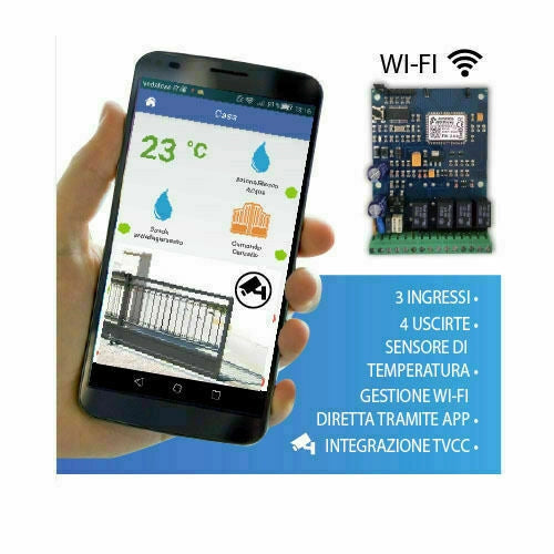 MODULO SCHEDA PER DOMOTICA WIFI WI-FI 4 USCITE APP IOS APPLE ANDROID