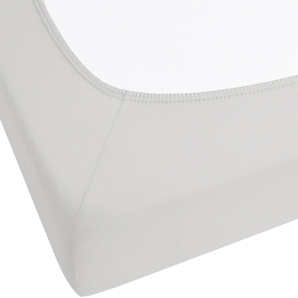Lenzuolo con angoli cotone grigio chiaro 90 x 200 cm con bordi elastici modello classico a tinta unita camera da letto classica