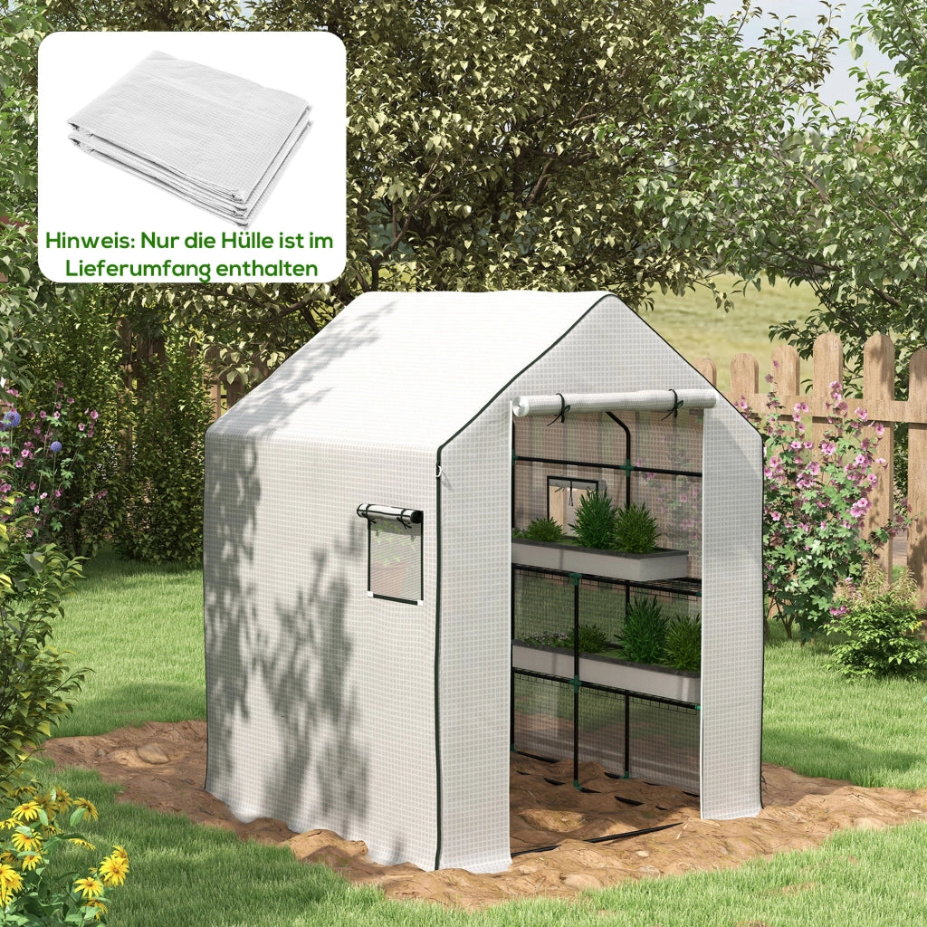 Serra da giardino con telo sostitutivo ¨C Minimal ¨C 140x143x190 cm, bianco