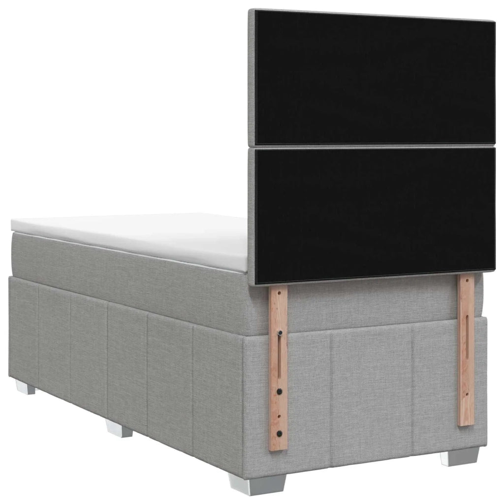 Letto Box Spring LED con Materasso Grigio Chiaro 100 x 200 cm 3455542