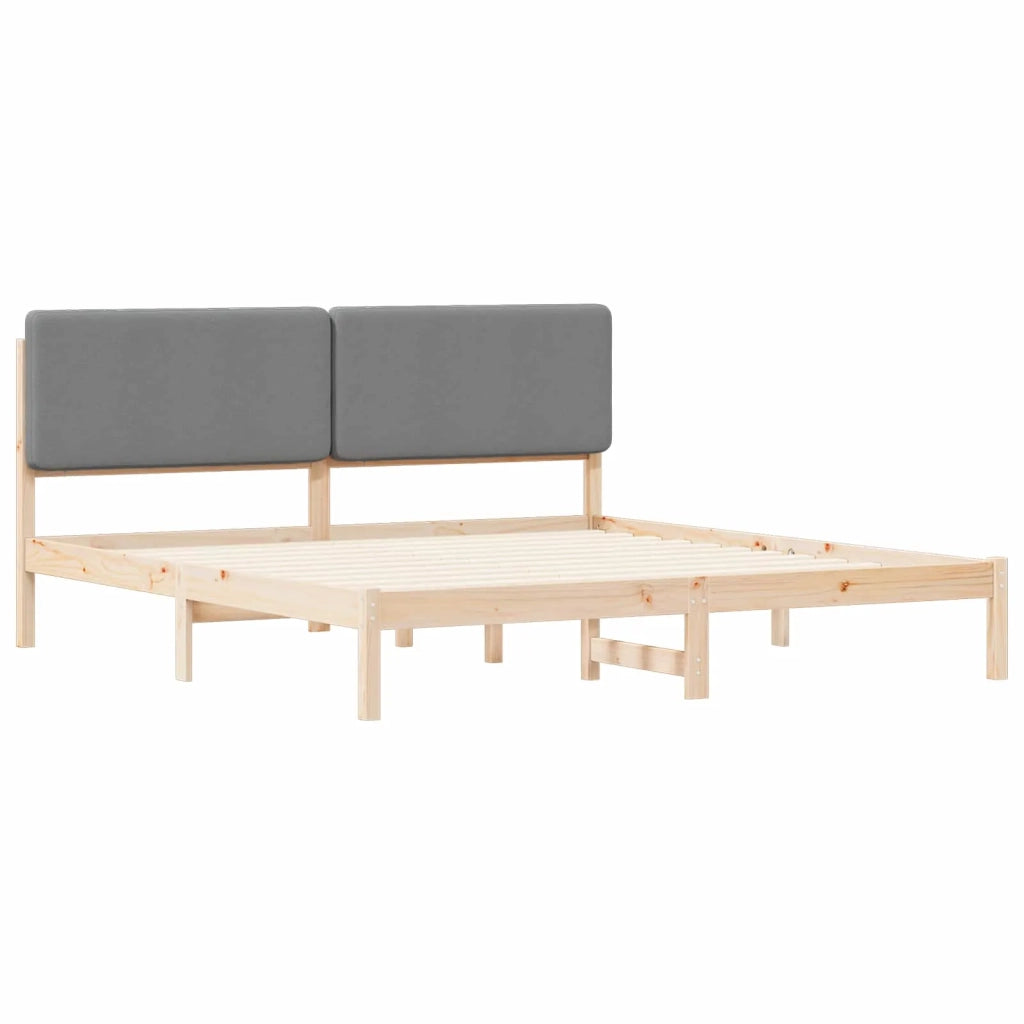 Letto con Testiera Rivestita Grigio chiaro 180 x 200 cm 877889