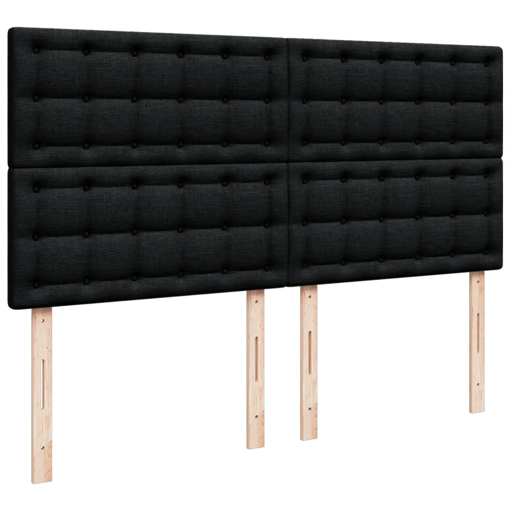 Giroletto a Molle con Materasso Nero 200x200 cm in Tessuto 3293703