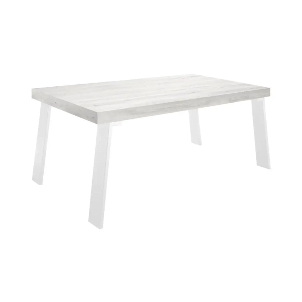 Tavolo da pranzo SPRING – L168 x H88 x l78 cm – Rovere pino e metallo bianco