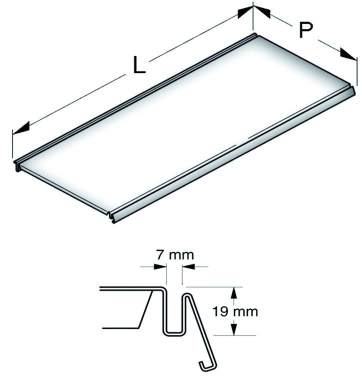RIPIANO LISCIO cm. 37x100 Col. Bianco RAL9001