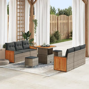 Set Divano da Giardino con cuscino 11 pcs Grigio polyrattan 3365208