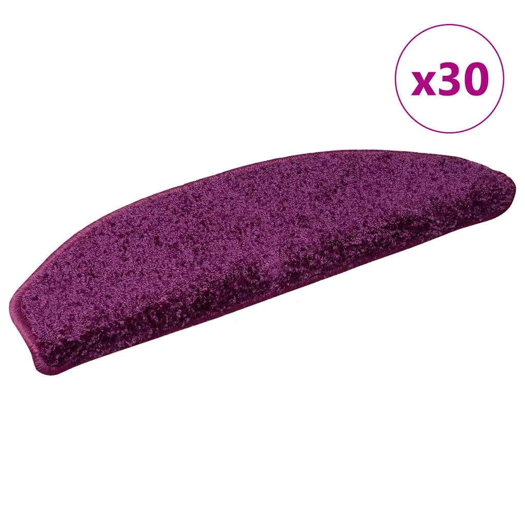 Tappetini per scale 30 pz 65x21x4 cm Viola Semicircolari Grandi