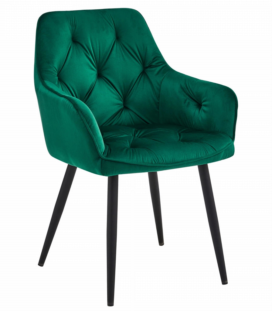 Sedia VALORA LUKK - Elegante velluto verde scuro per soggiorno x 2
