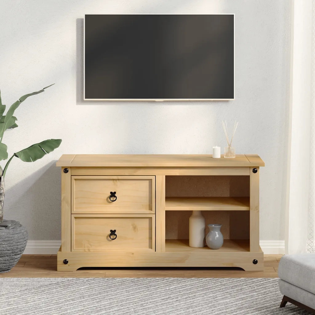 Mobile Porta TV Corona 100x40x52 cm in Legno Massello di Pino 4005668
