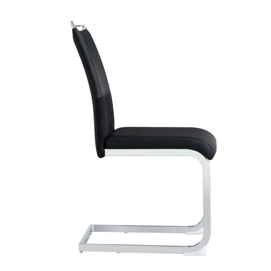 Sedia da pranzo moderna ergonomica, nera, struttura in metallo