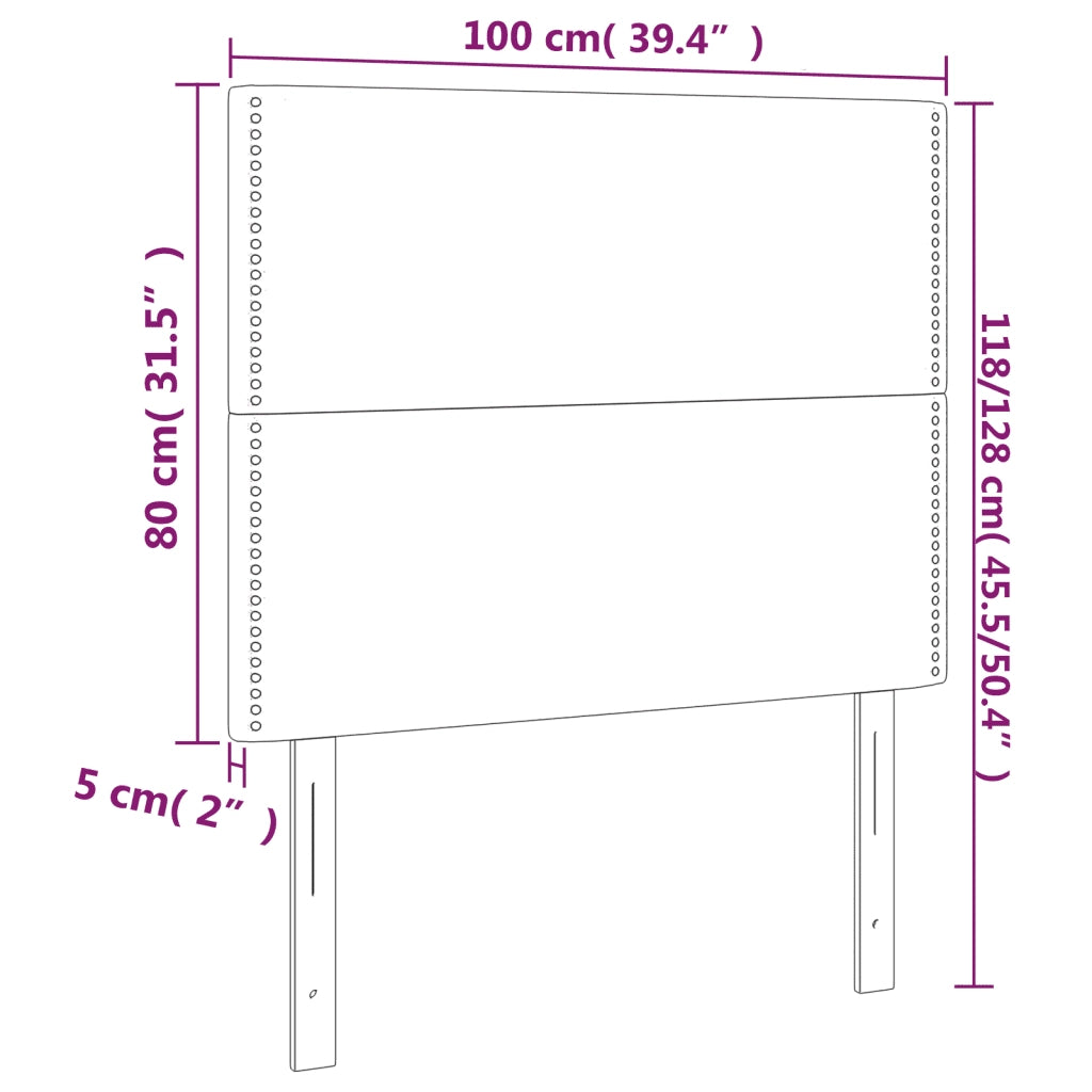 Testiera | Testata Nera 100x5x118/128 cm in Similpelle