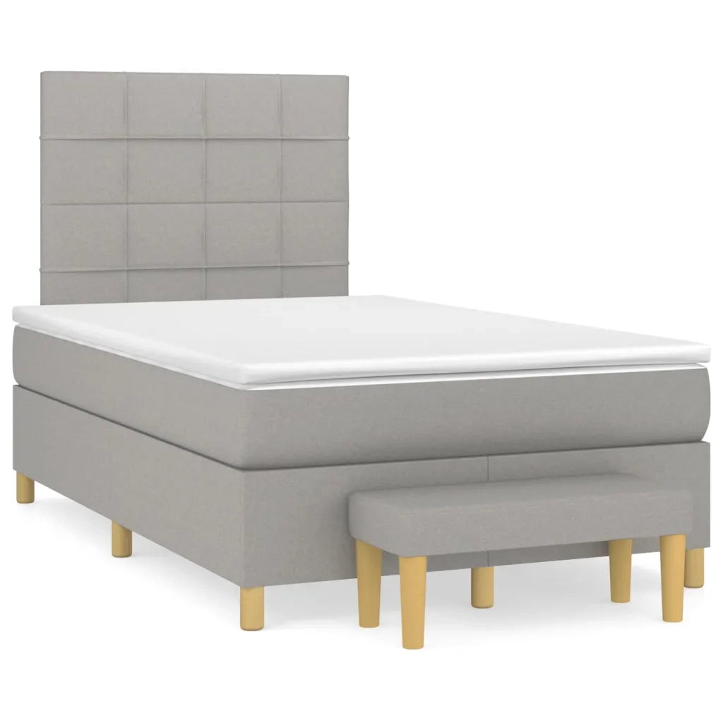 Giroletto a Molle con Materasso Grigio Chiaro 120x200cm Tessuto 3137141