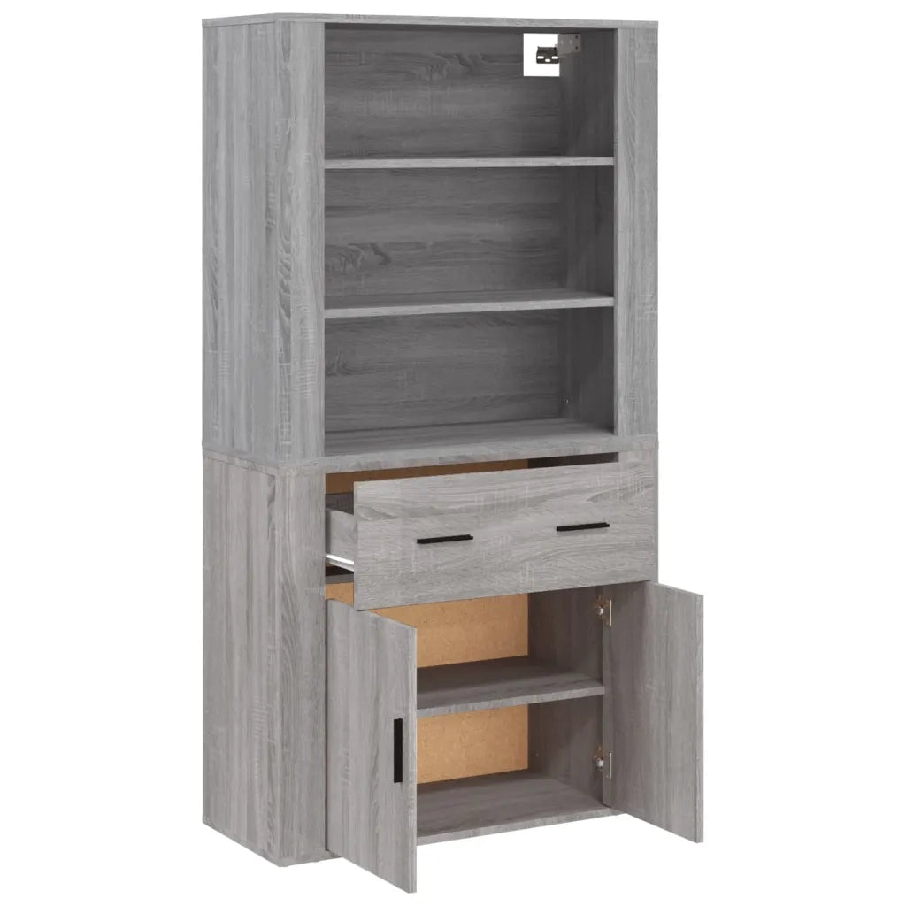 Credenza | Madia | Buffet da pranzo | Armadio da pranzo Grigio Sonoma in Legno Multistrato
