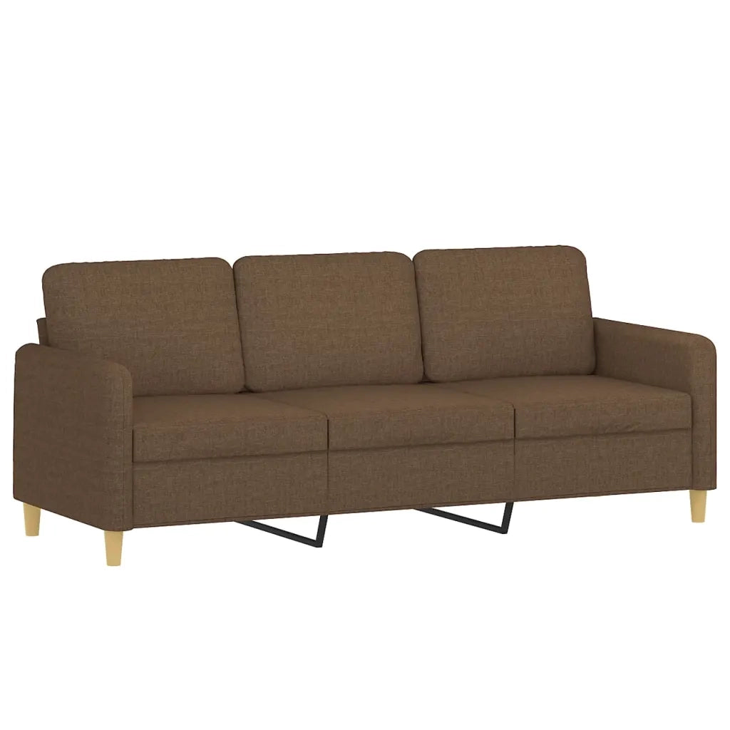 Set di Divani 2 pz con Cuscini Marrone in Tessuto 3202121