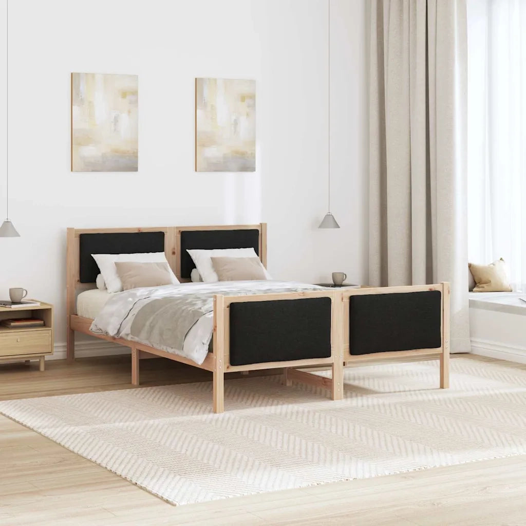 Struttura del letto con testiera Nero 140 x 190 cm Tessuto
