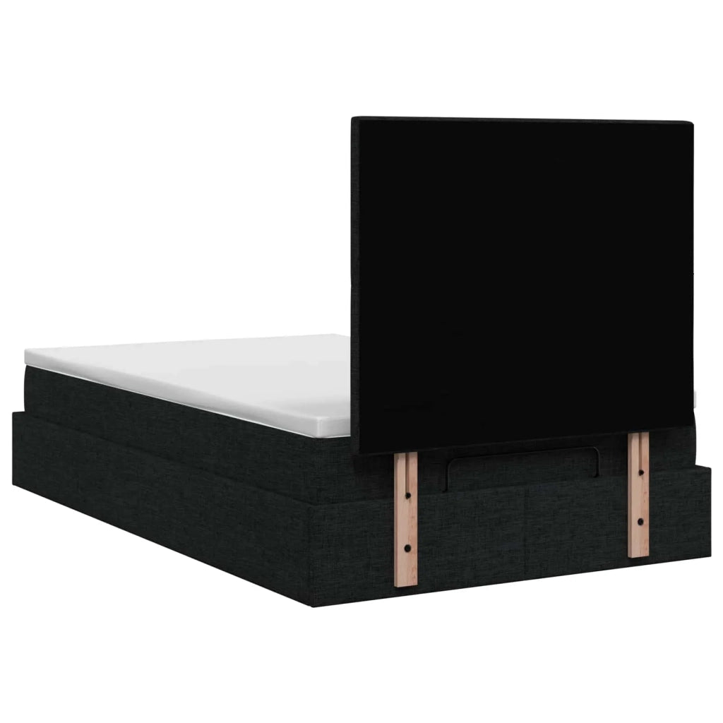 Letto ottomano con materasso Nero 120 x 190 cm Tessuto 3457475