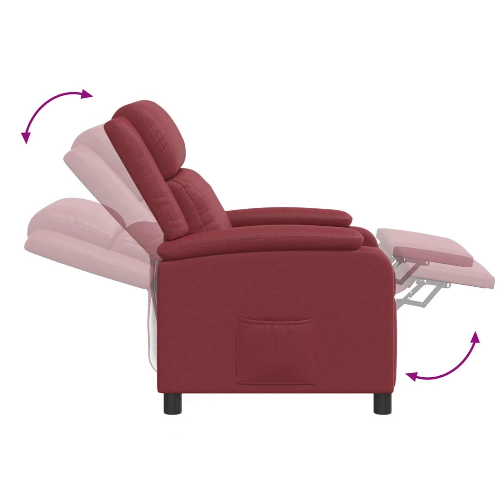 Poltrona reclinabile Rosso Vino Similpelle 42034845