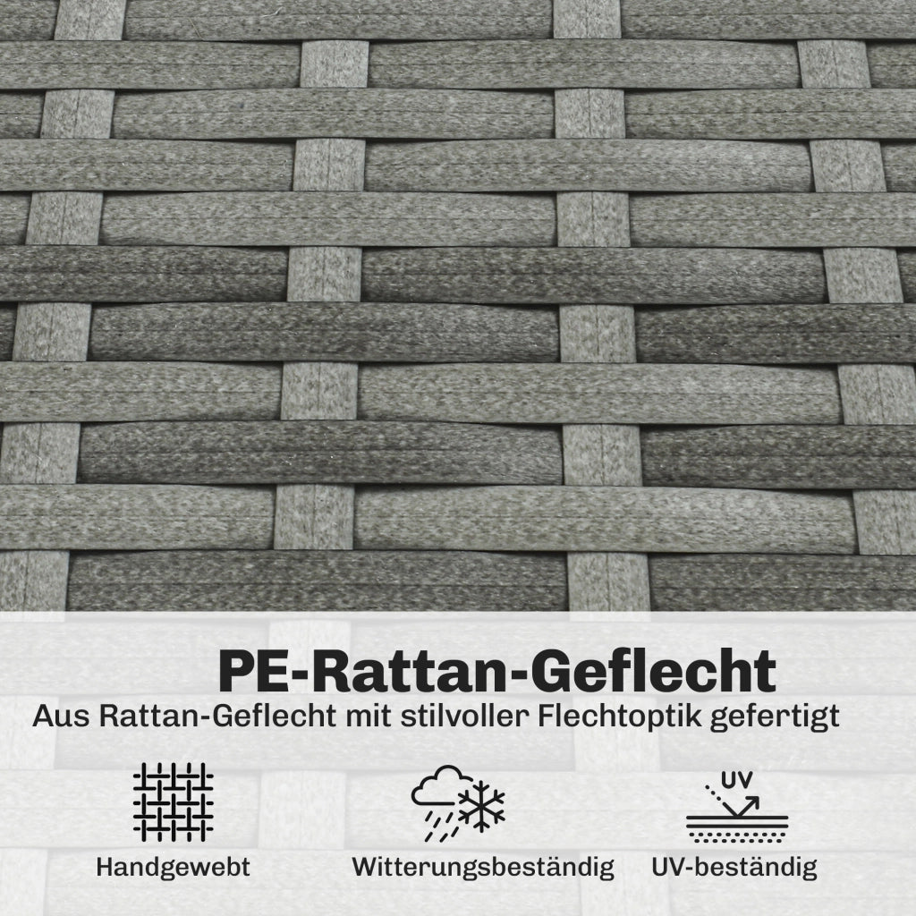 Poltrona in Polyrattan con Cuscini ¨C Minimal ¨C Grigio, 120kg