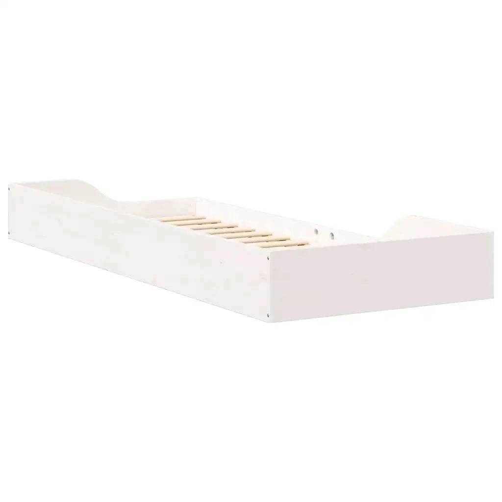 Letto singolo | Letto per adulti | Struttura del letto Bianco 100 x 220 cm Pino massello