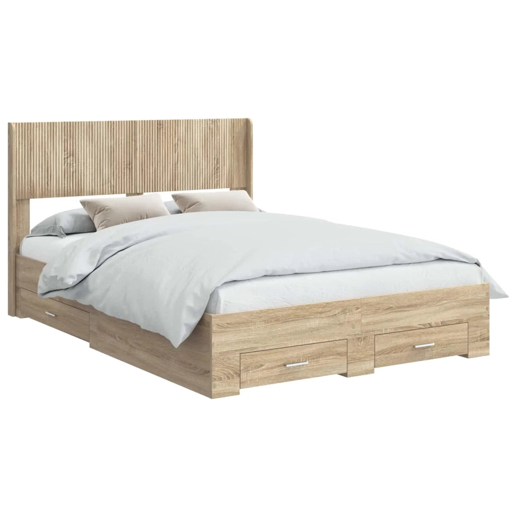 Struttura del letto con stoccaggio e testata Rovere Sonoma 3414455