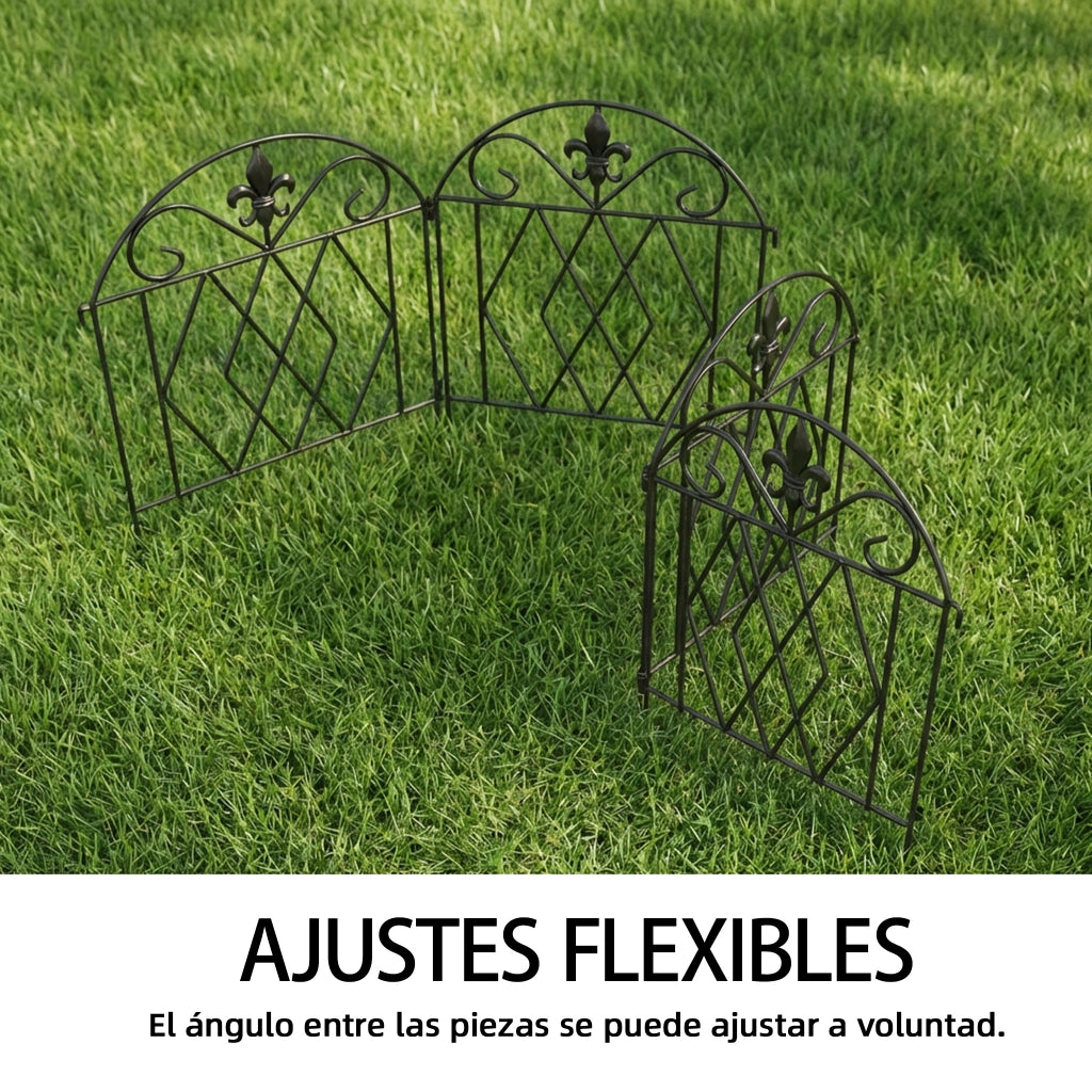 Set 4 recinzioni giardino metalliche ¨C Minimal ¨C nero 125x56 cm