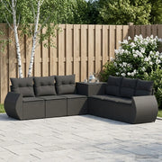 Set di divani 7 pz Nero Rattan sintetico e Acciaio 3448814
