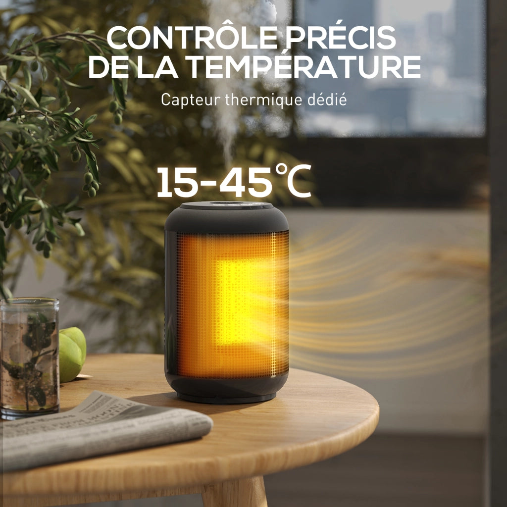 Termoventilatore ceramico 1500 W ¨C zephmum ¨C nero 14x14x21.5 cm