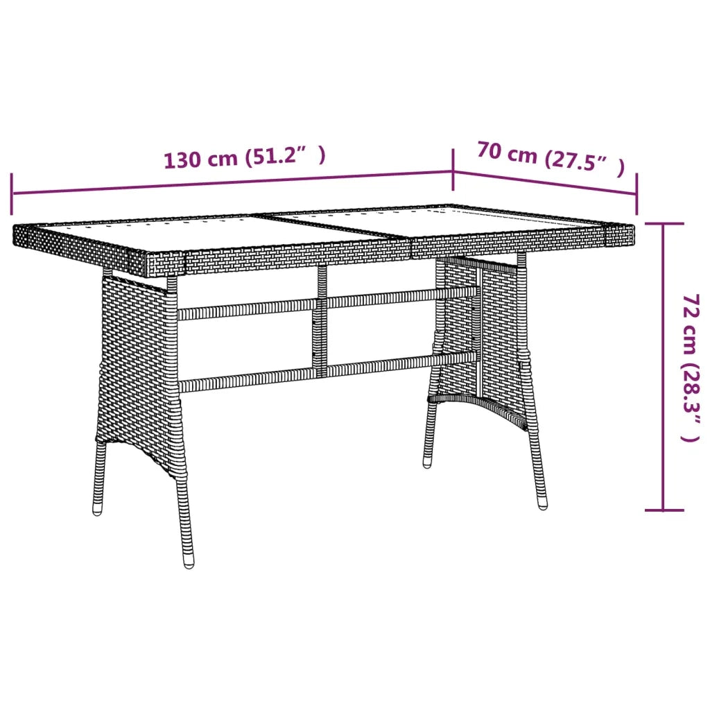 Set da Pranzo per Esterni 5 pz in Polyrattan Nero 3120096