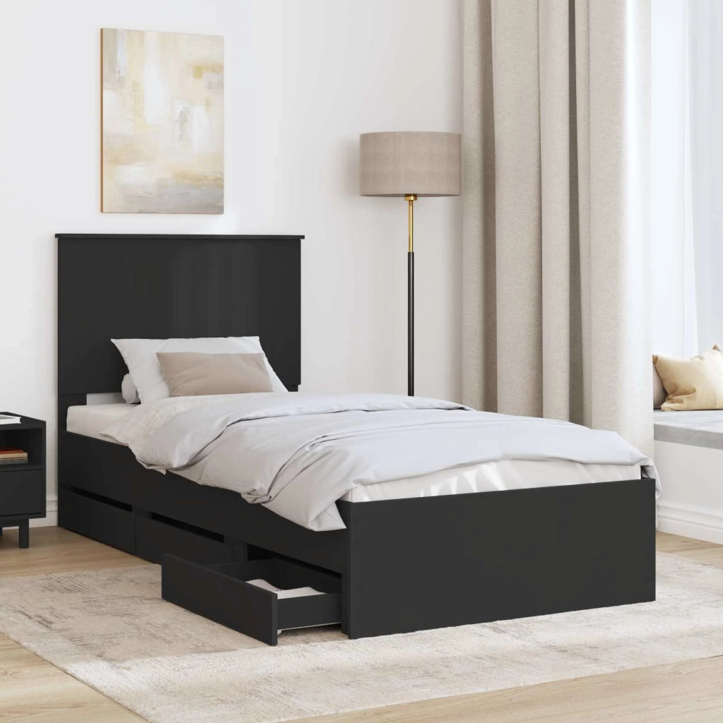 Struttura del letto Nero 90 x 200 cm Legno Ingegnerizzato 3411153