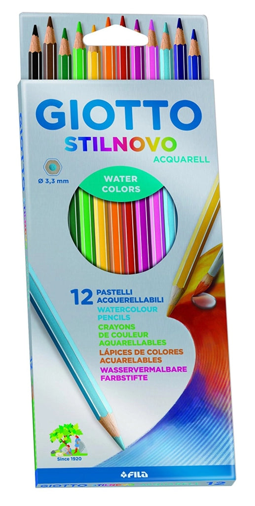 GIOTTO STILNOVO ACQUERELLI PASTELLI ACQUERELLABILI 12 PZ