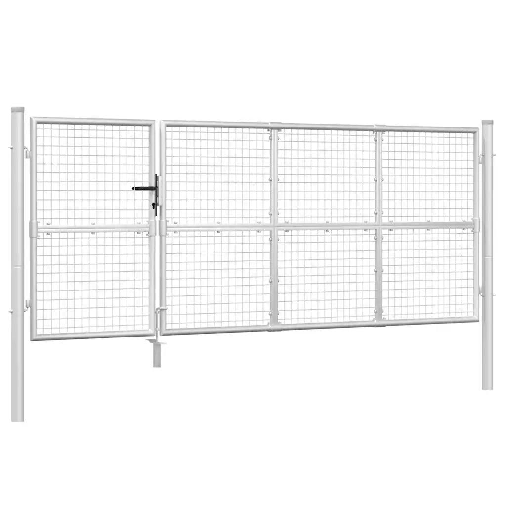 Cancello da Giardino in Rete Argento 350x125 cm in Acciaio Zincato 154552
