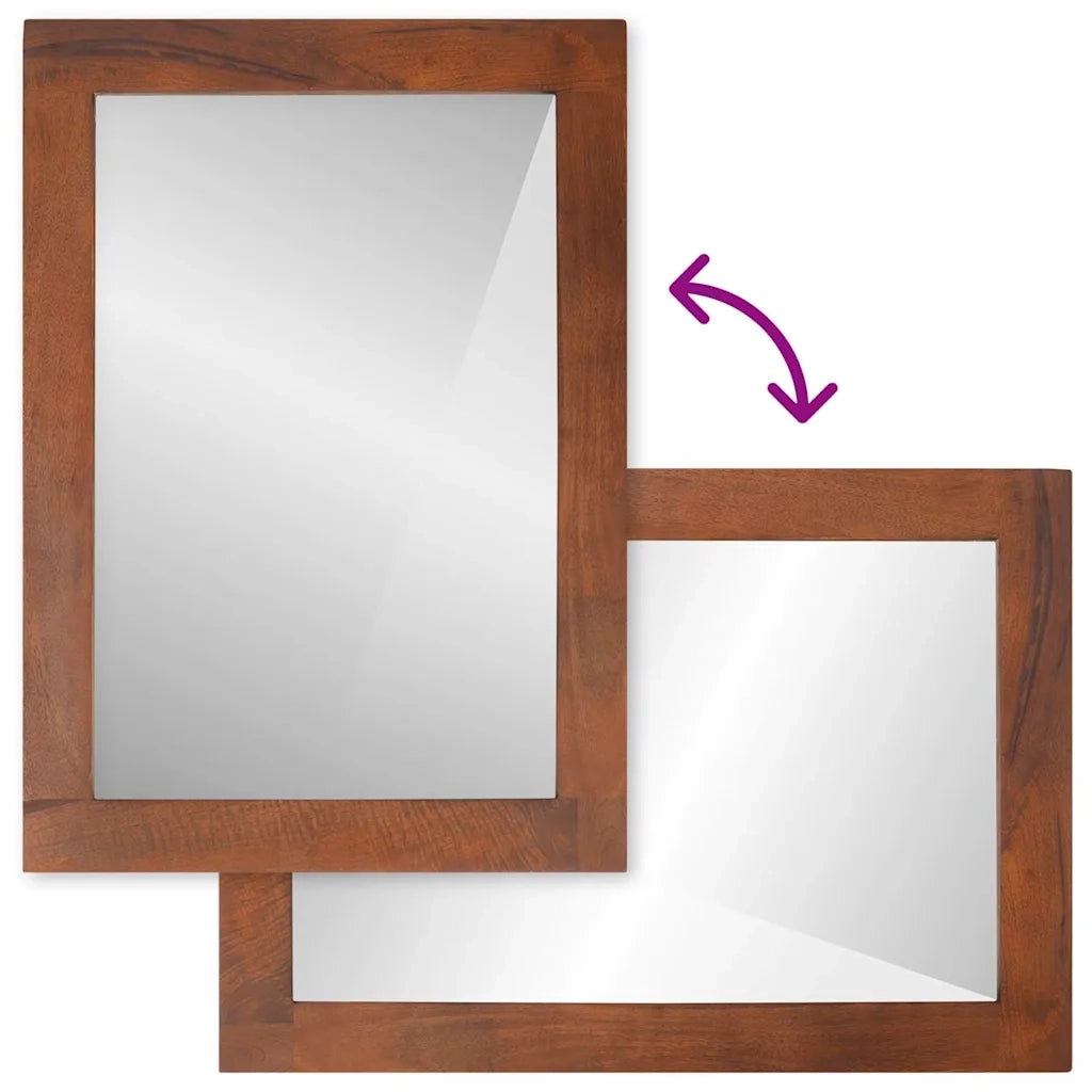 Specchio Rettangolare Marrone e Argento 50 x 2,5 x 70 cm 4018911