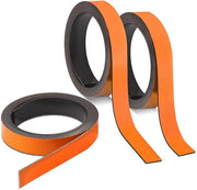 3 Strisce Magnetiche Arancioni | ca. 1 cm x 1 m Nastro Magnetico per il Marcatura e la Divisione su Tavole Bianche, Scatole di Ripostiglio, Calendari | Etichette Magnetiche | mag238