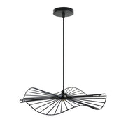 Trade Shop - Lampadario Da Soffitto Pendente A Sospensione Rotonda Plafoniera Lampada E27 B31 - Nero