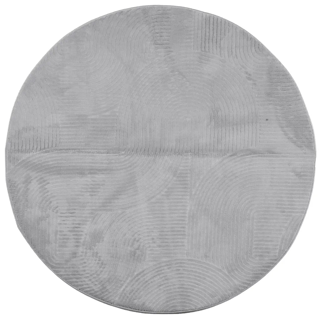 Tappeto IZA a Pelo Corto con Aspetto Scandinavo Grigio Ø 160 cm 375460